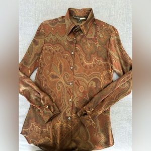 Beautiful, classic Ralph Lauren stretch silk blouse